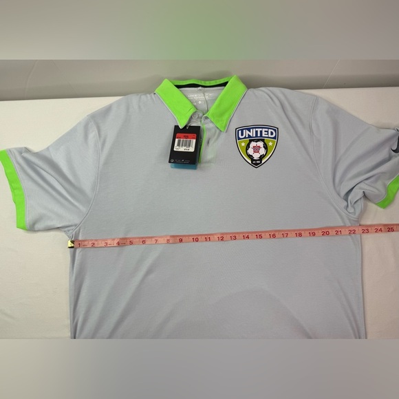 NWT Nike Golf Tour Performance Dri-Fit Polo Shirt Gray Green Trim United Large - Picture 14 of 14